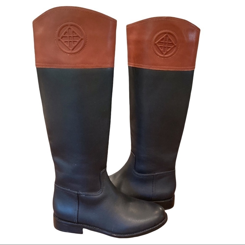 New Antonio Melani Sz 6 Black Brown Riding Boots